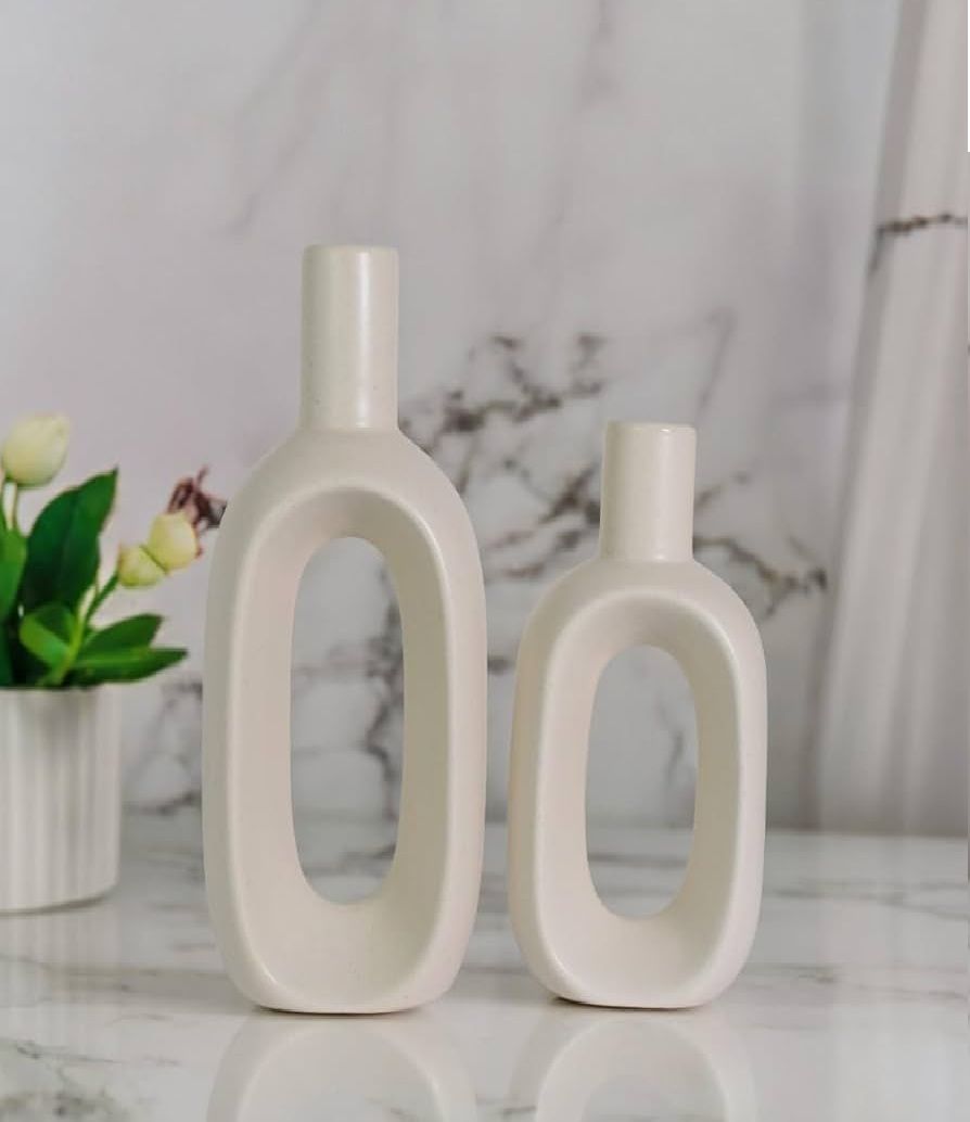Picture of HHAV005 - Pottery Vase 2 Pieces - Off-white