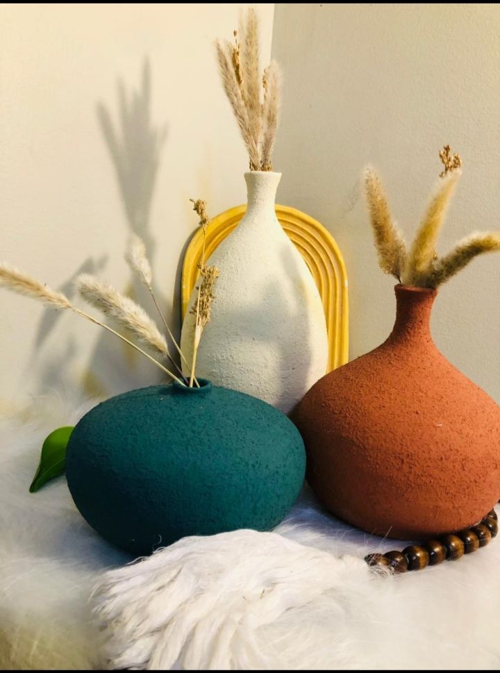 Picture of HHAV008 - Pottery Vase 3 Pieces - Off-white