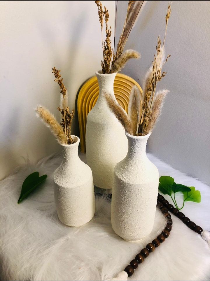 Picture of HHAV0010 - Pottery Vase 3 Pieces - Off-white