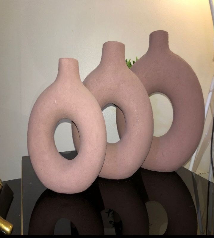 Picture of HHAV0022- Pottery Vase 3 Pieces - Pink