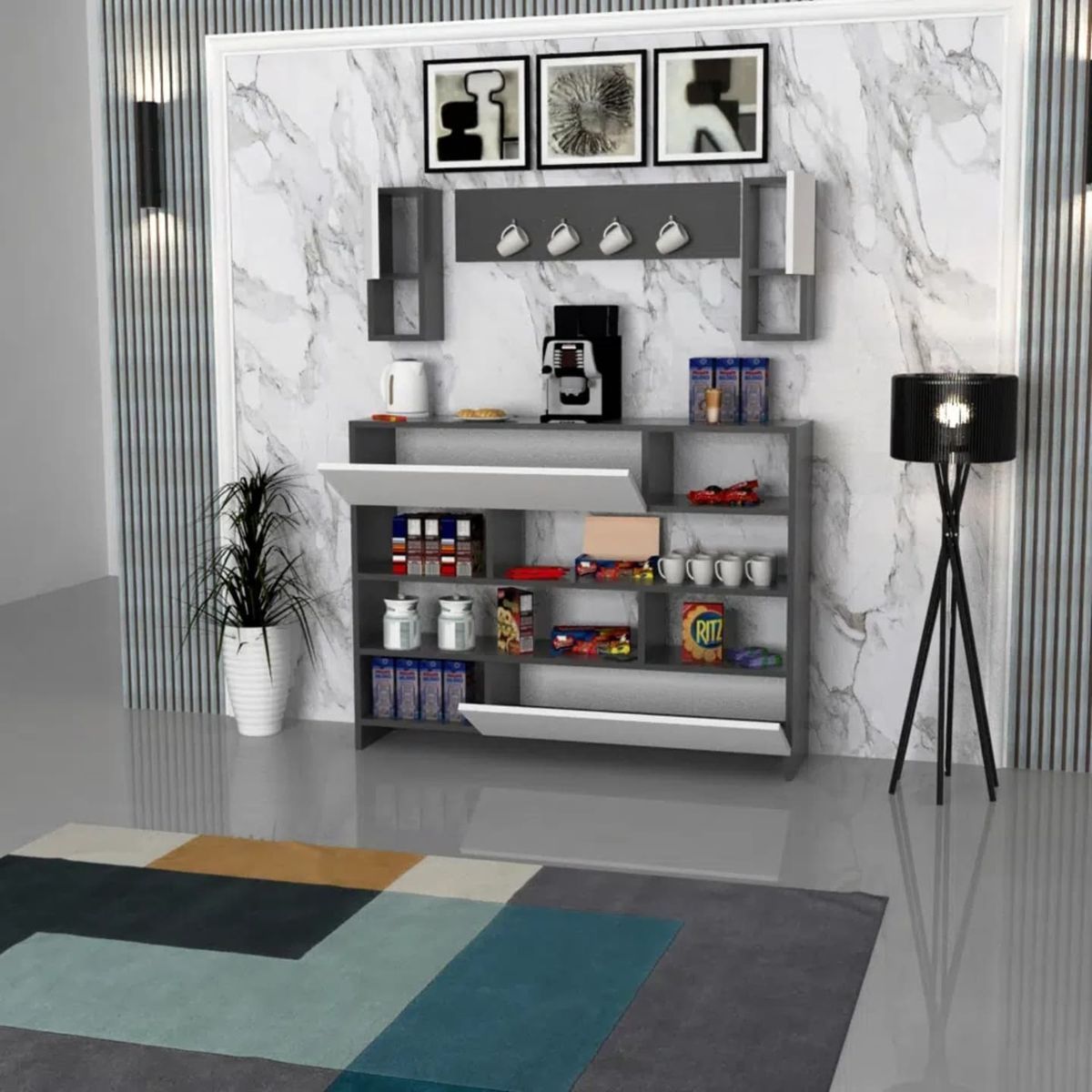 Picture of HCC008 - Coffee Corner White & Gray