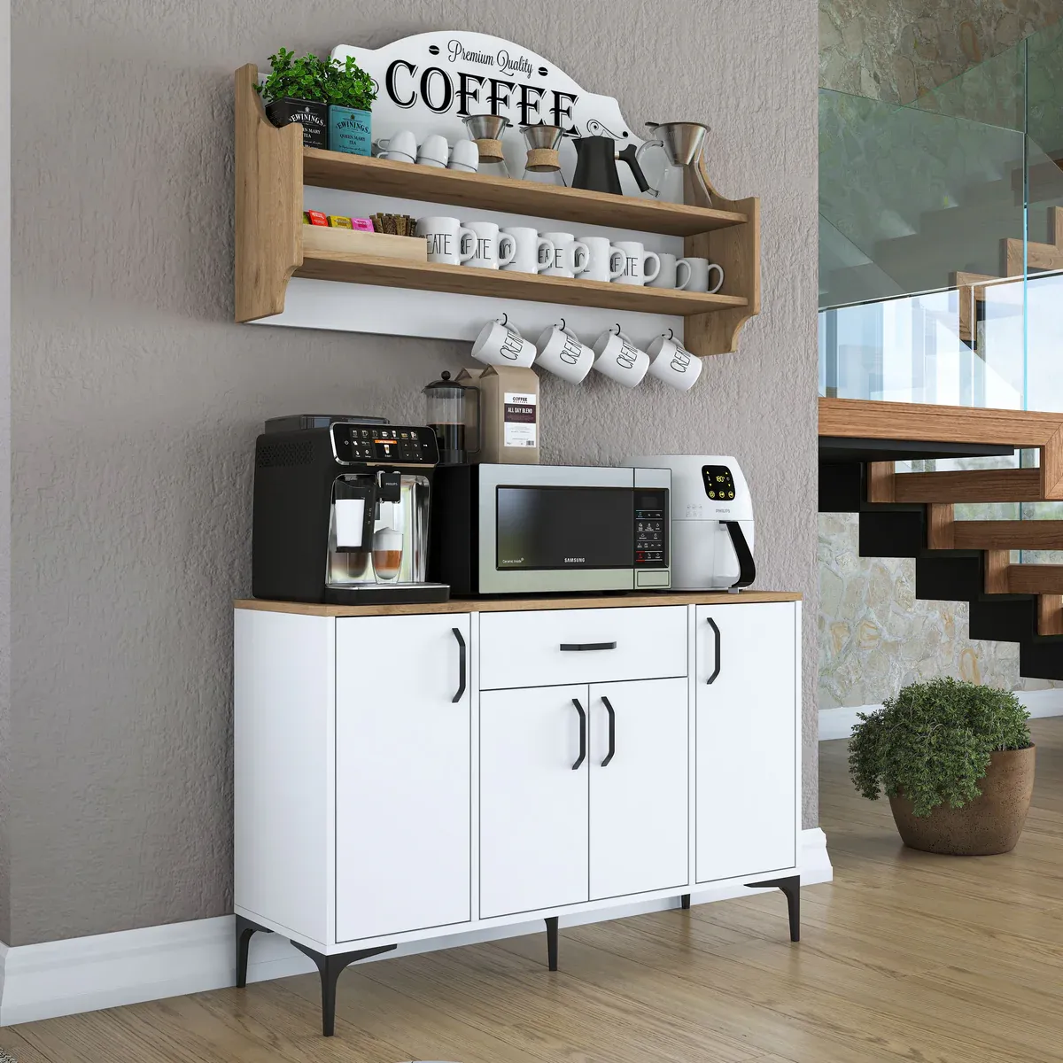 Picture of HCC0011 - Coffee Corner White & Wooden