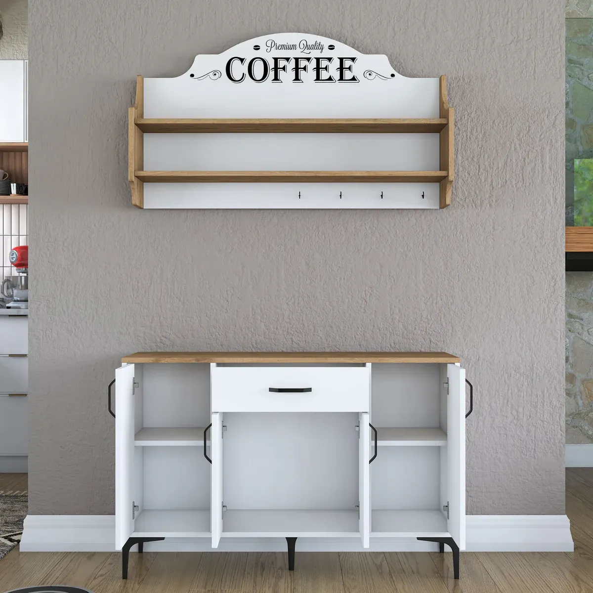 Picture of HCC0011 - Coffee Corner White & Wooden