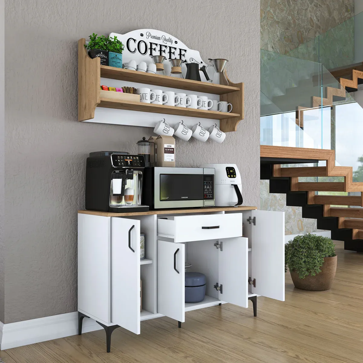 Picture of HCC0011 - Coffee Corner White & Wooden