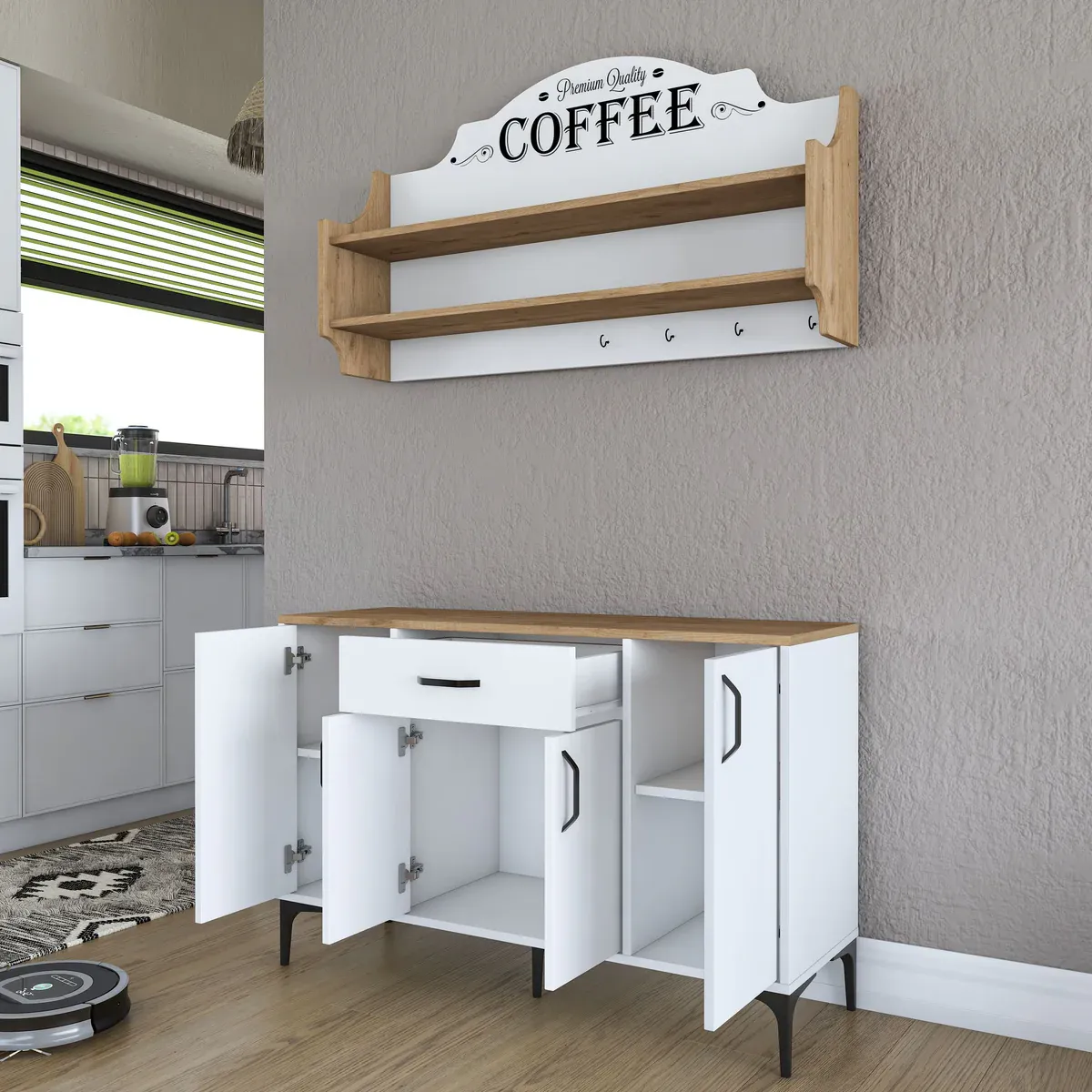 Picture of HCC0011 - Coffee Corner White & Wooden