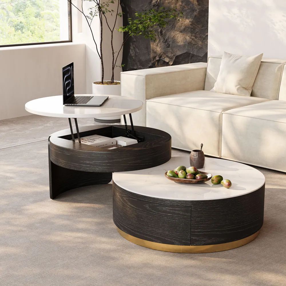 Picture of FTT005 - Medium table with wooden finishes equipped with mechanism