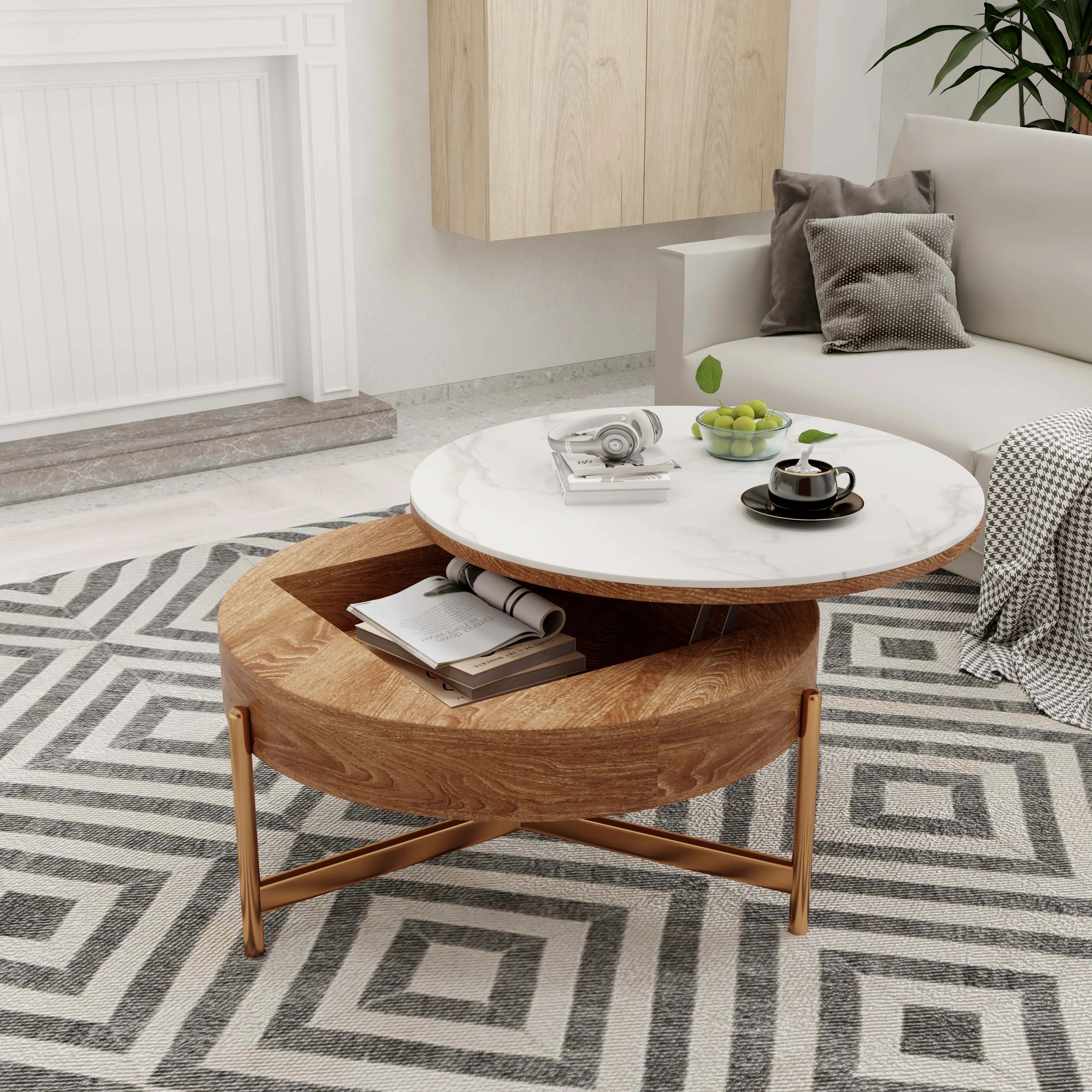 Picture of FTT006 - A central table made of wood, paints, and MDF equipped with a mechanism