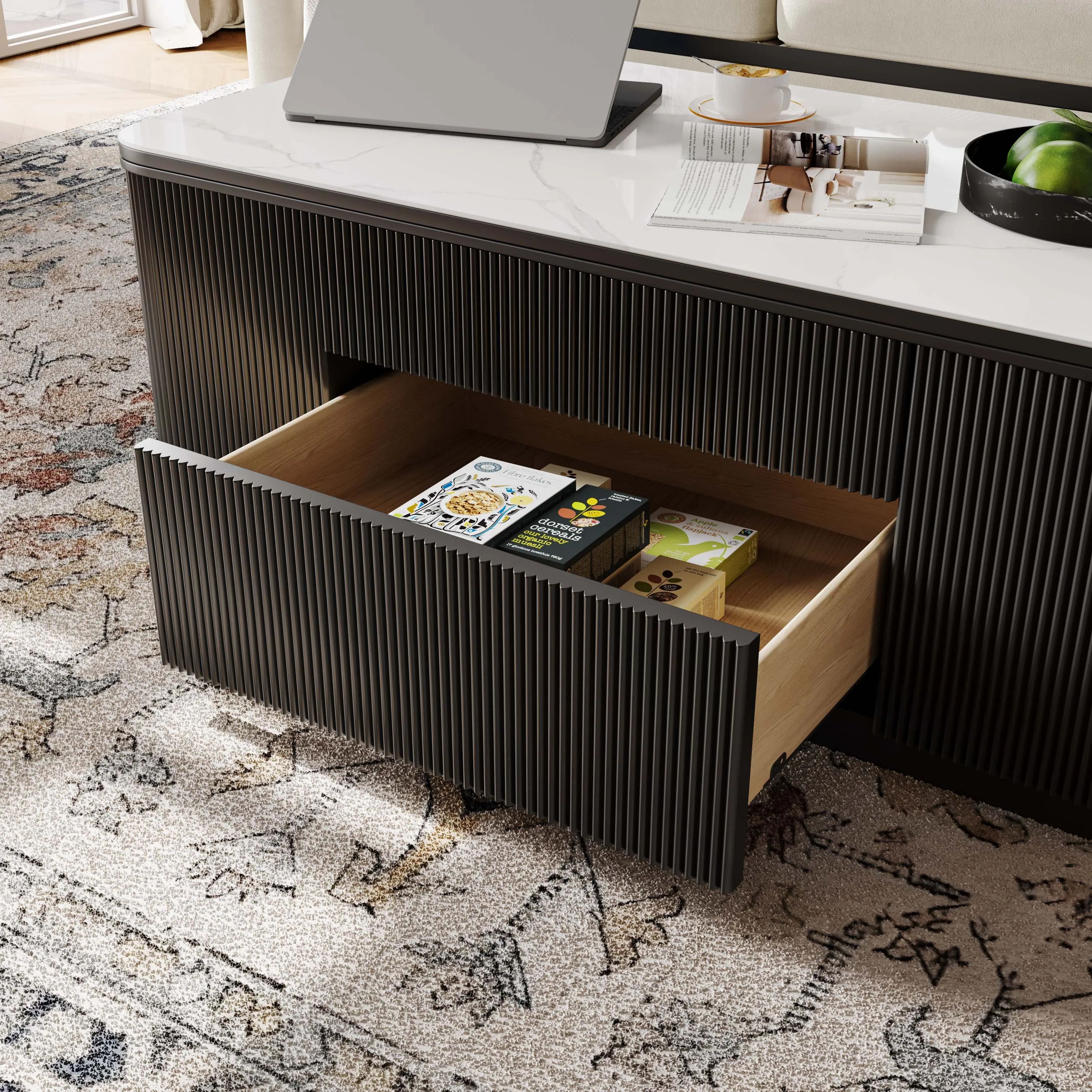 Picture of FTT009 - A central table made of wood, paints, and MDF equipped with a mechanism