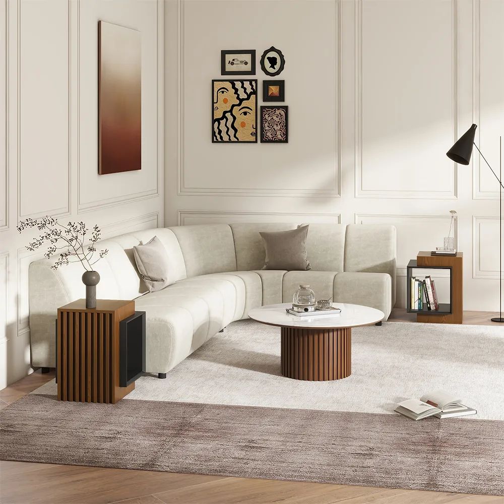 Picture of FTST003 - side table musky wood  Brown & gray