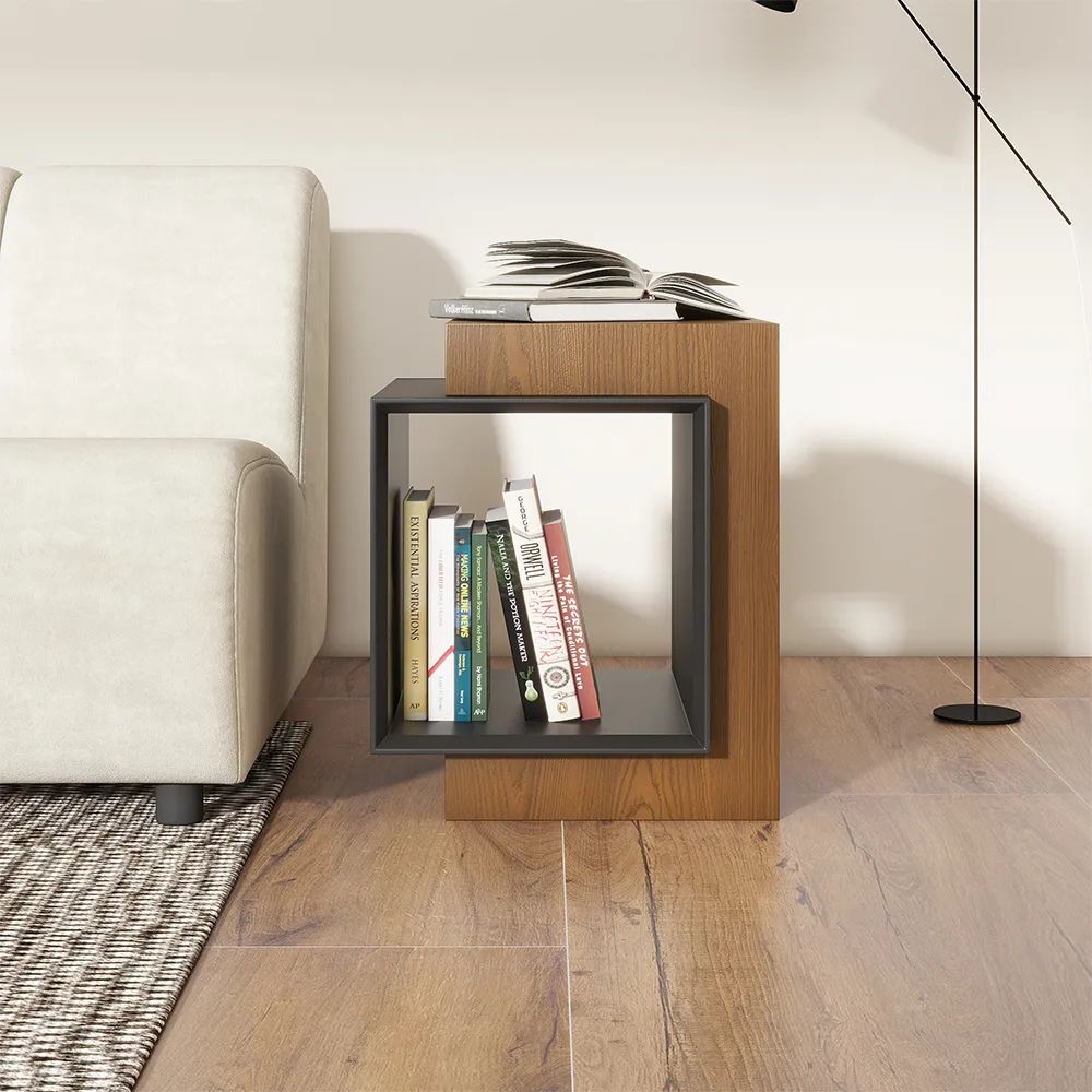 Picture of FTST003 - side table musky wood  Brown & gray