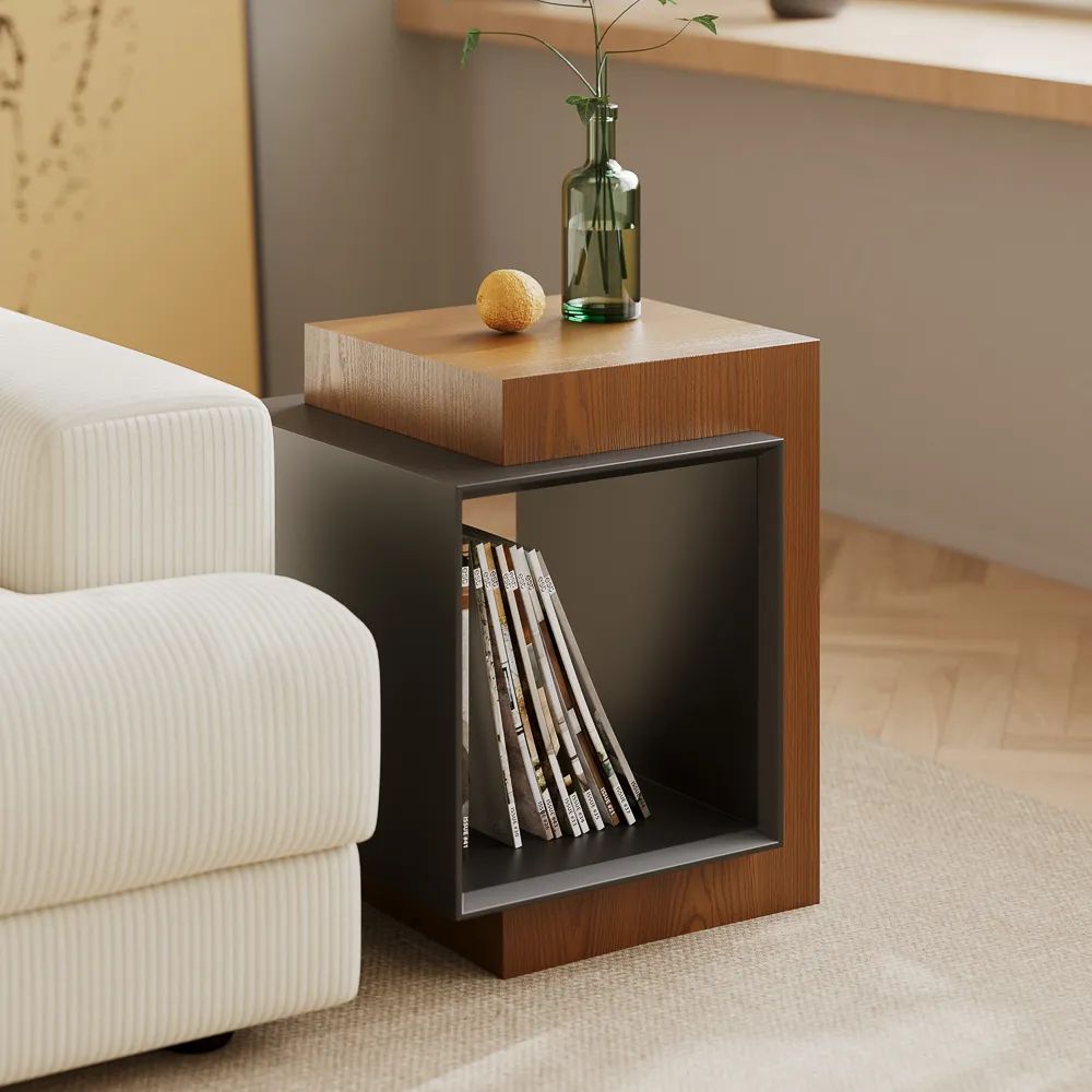Picture of FTST003 - side table musky wood  Brown & gray