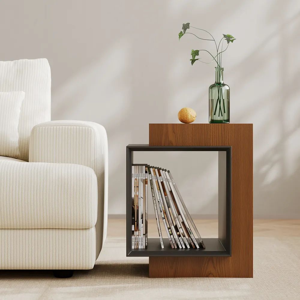 Picture of FTST003 - side table musky wood  Brown & gray