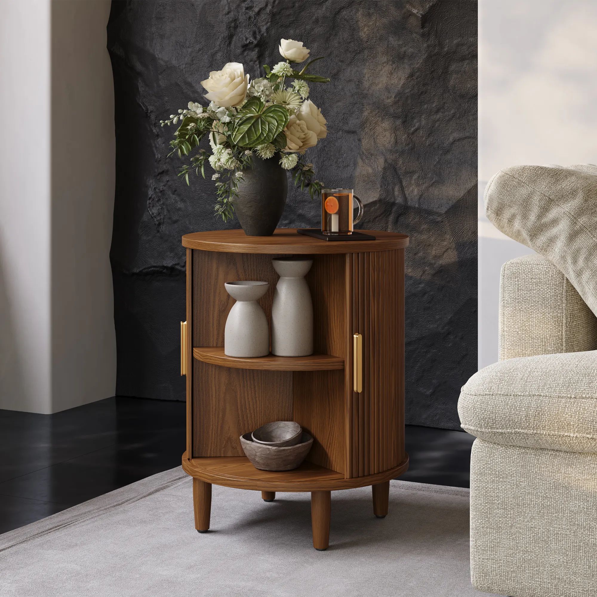 Picture of FTST004 - side table musky wood Brown