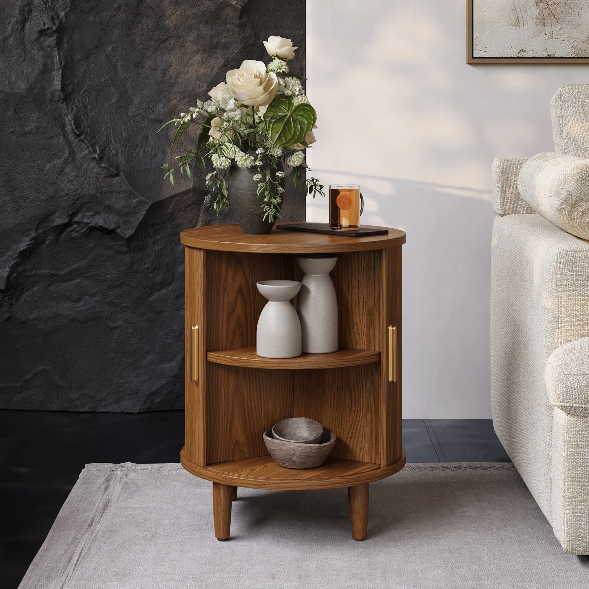 Picture of FTST004 - side table musky wood Brown