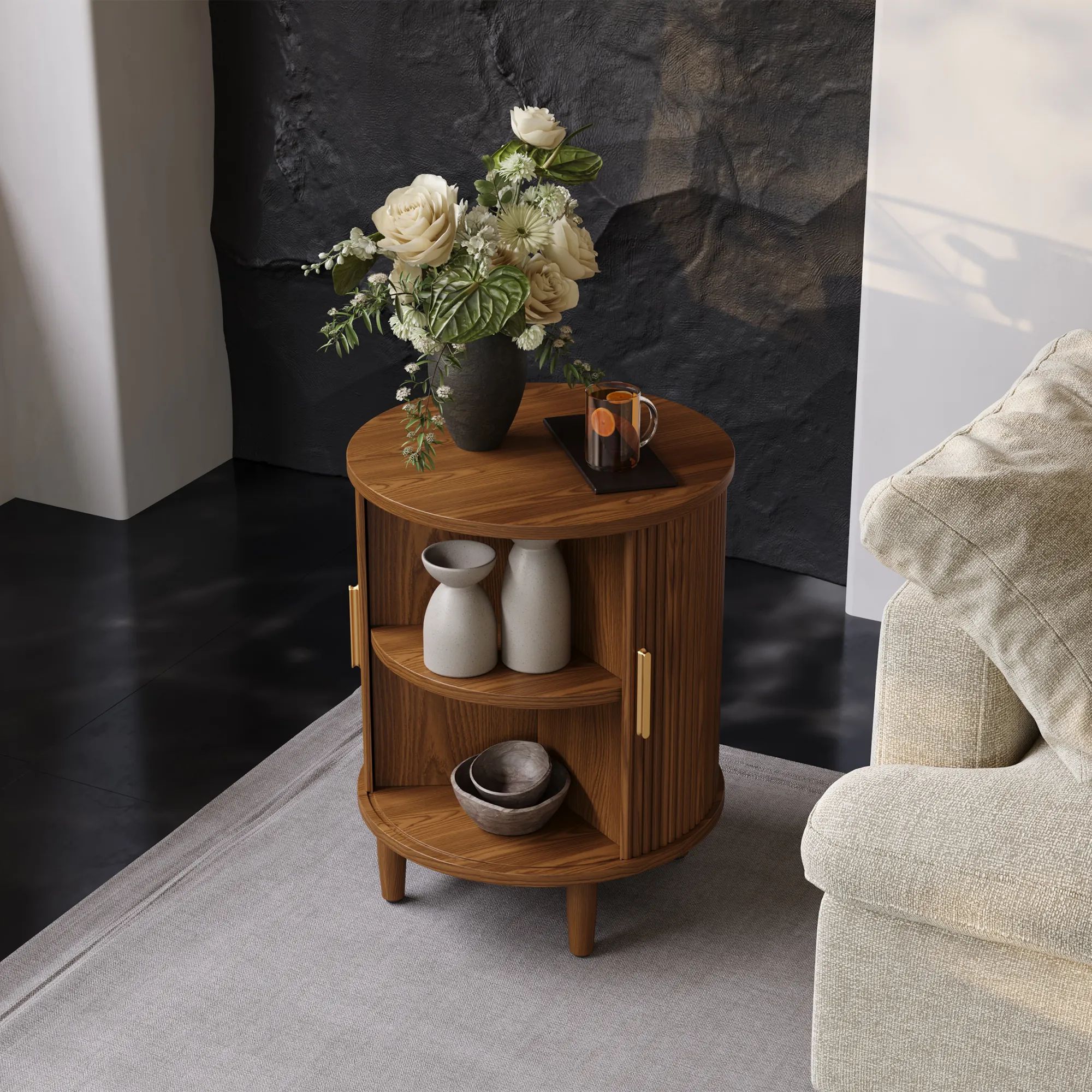 Picture of FTST004 - side table musky wood Brown