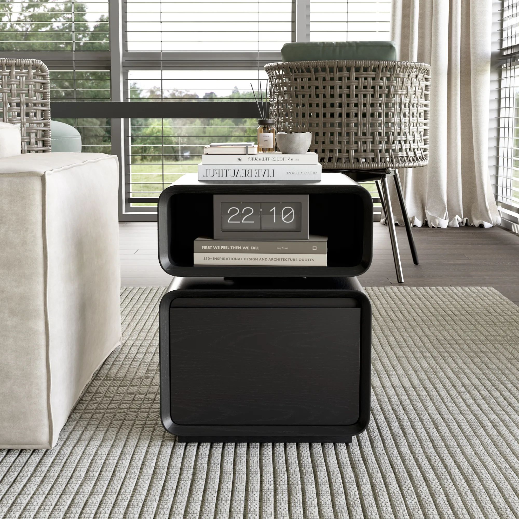Picture of FTST005 - side table  musky wood black