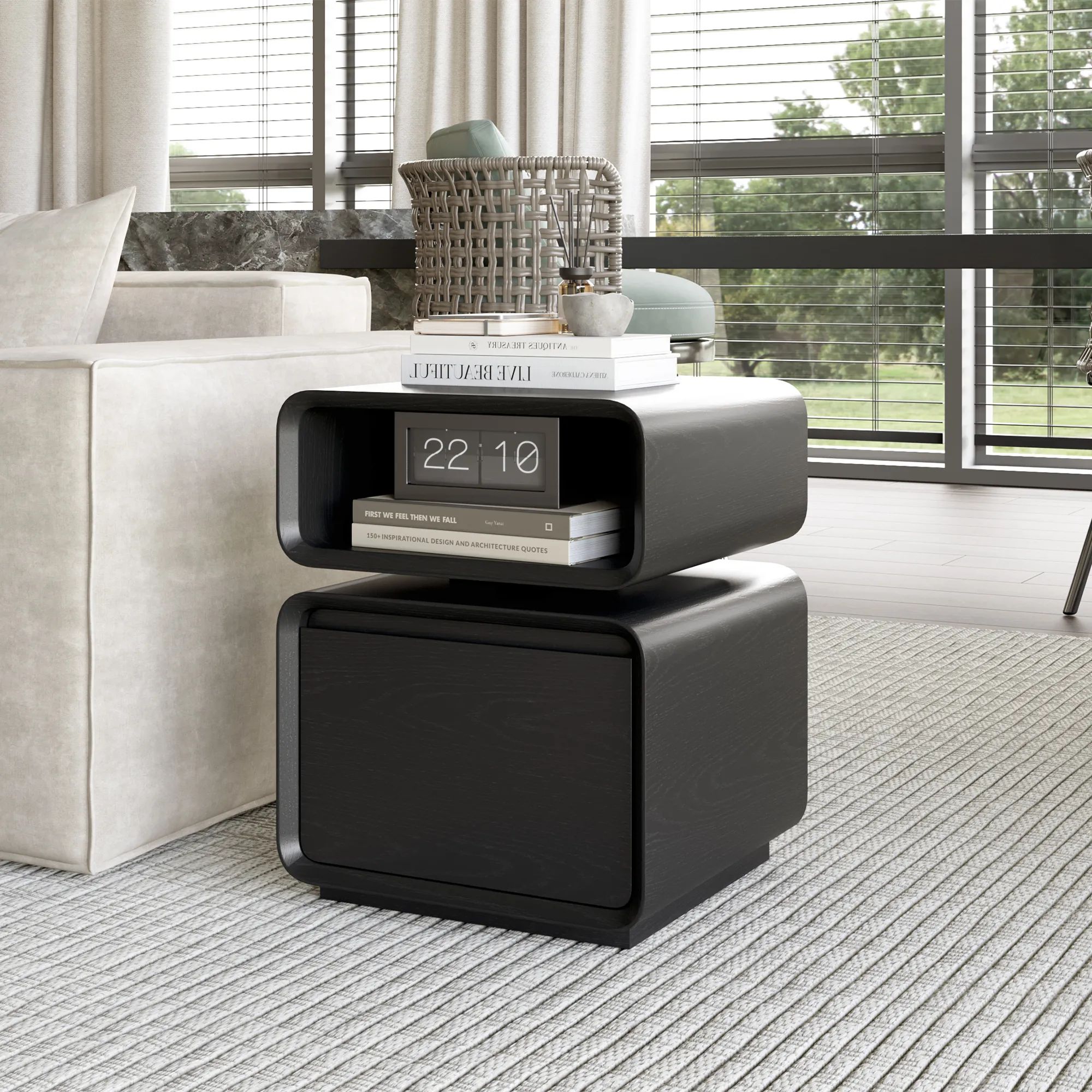 Picture of FTST005 - side table  musky wood black
