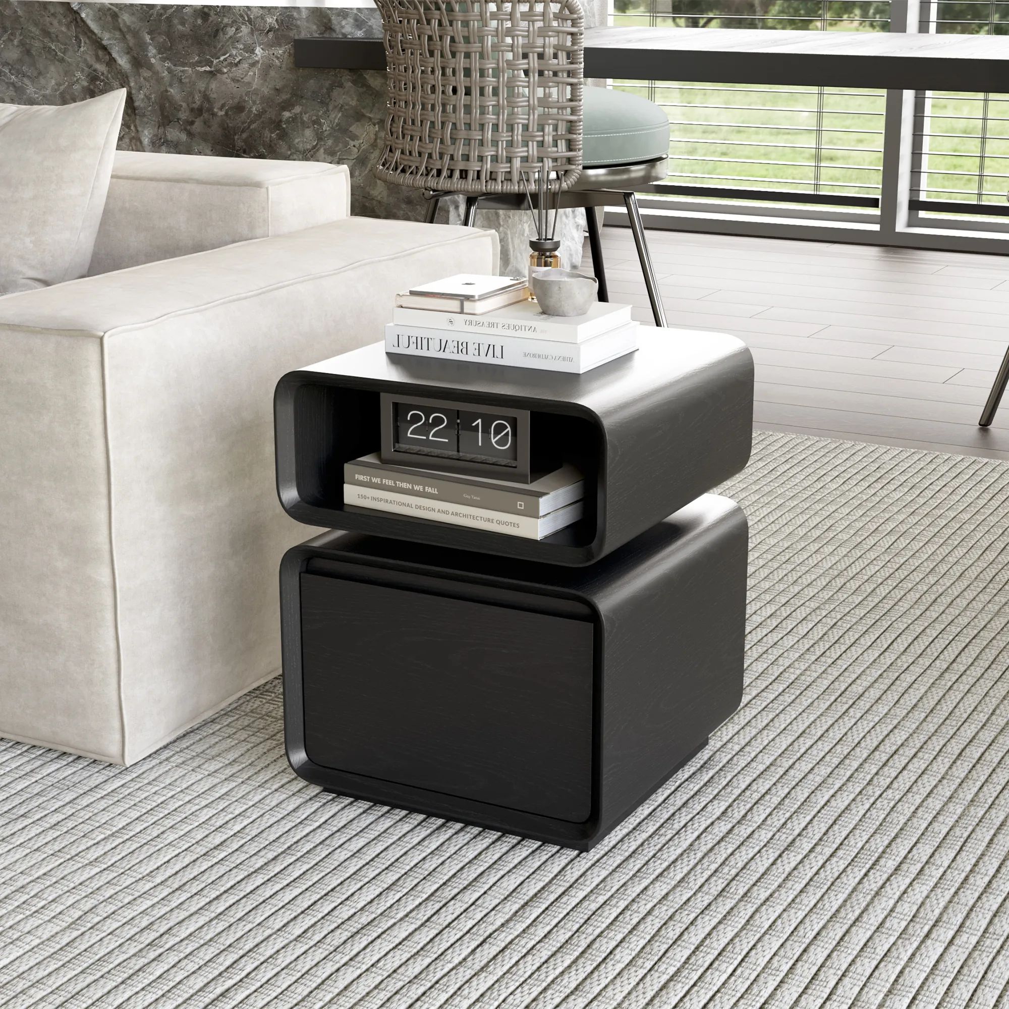 Picture of FTST005 - side table  musky wood black
