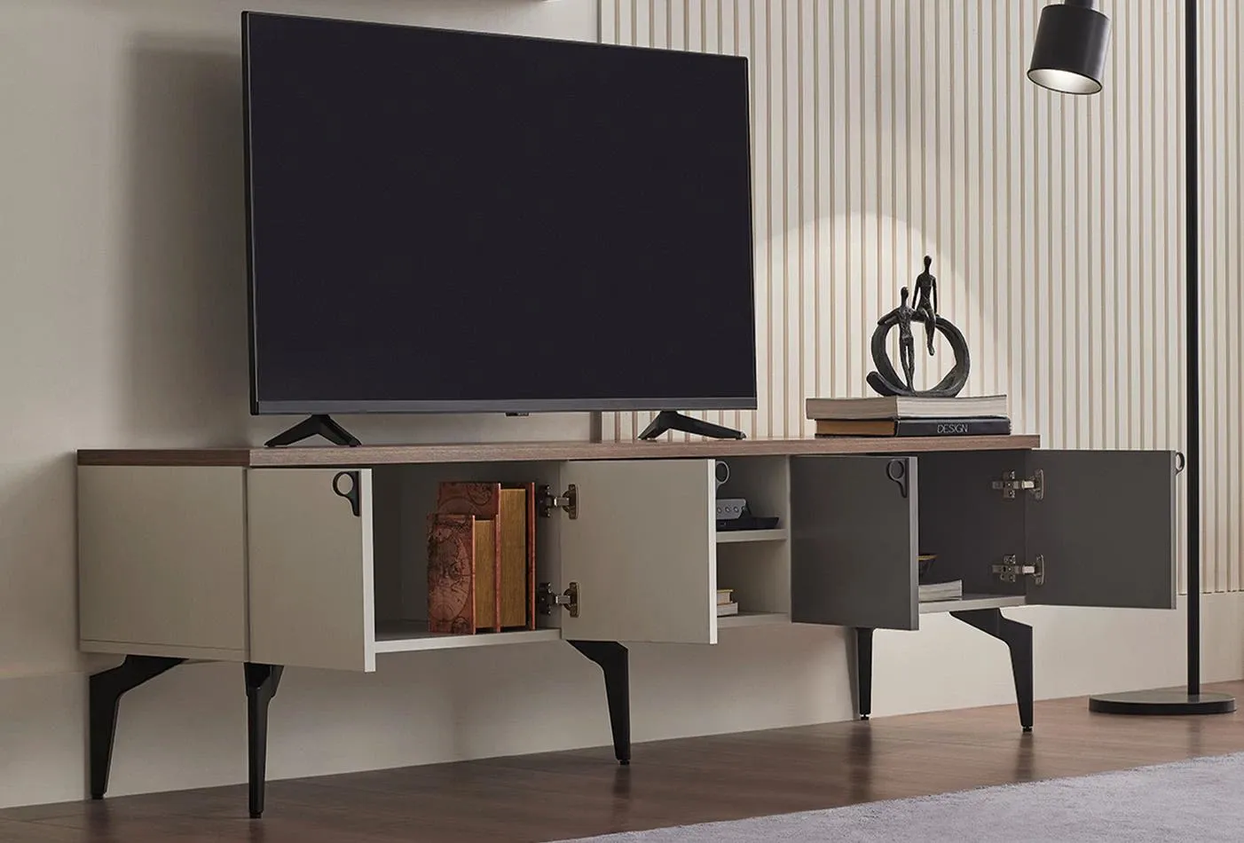 Picture of HUTV003 - Tv unit MDF - Gray, off-white
