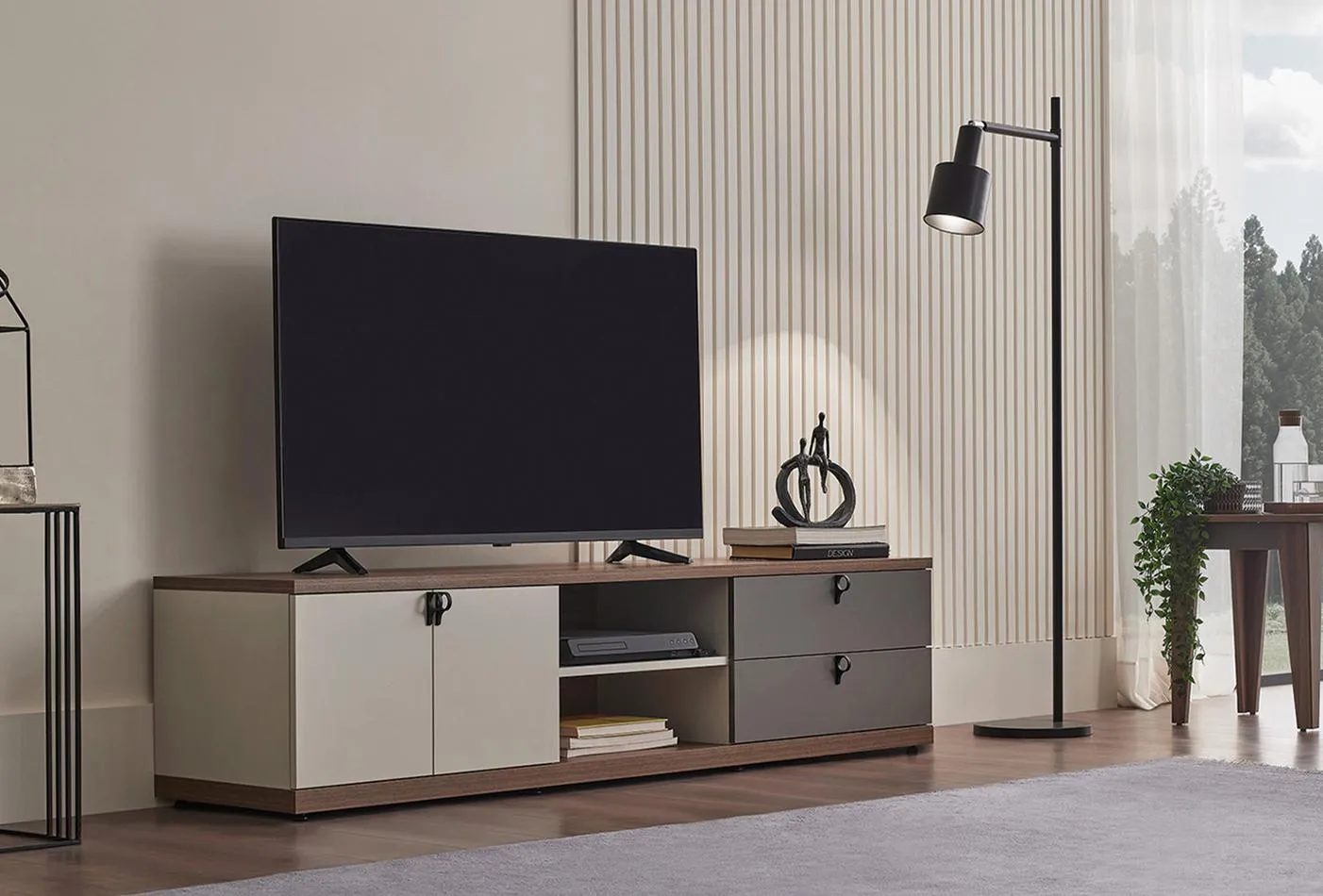 Picture of HUTV008 - Tv unit MDF Off-white , gray
