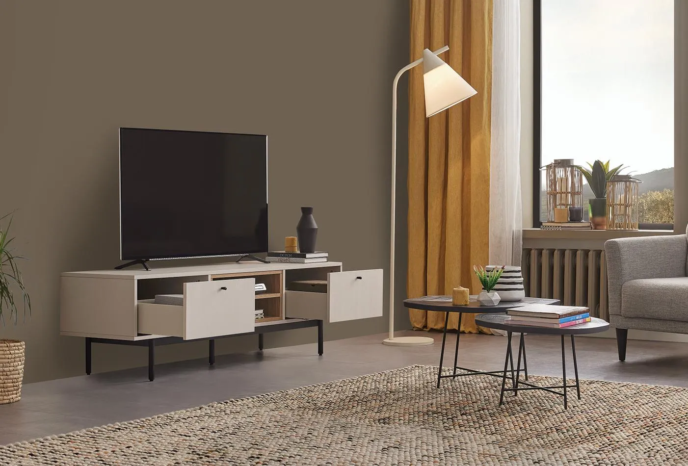 Picture of HUTV009 - Tv unit MDF Off-white