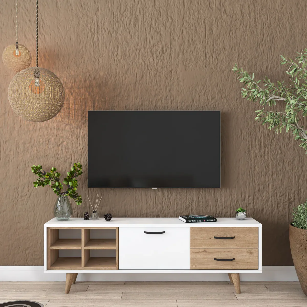 Picture of HUTV0013 - Tv unit MDF White, wooden