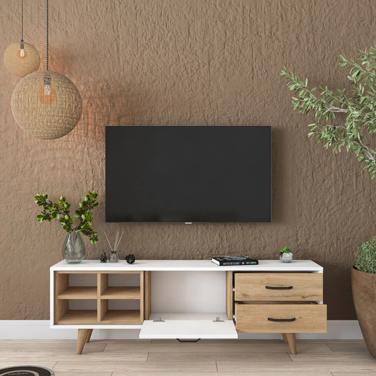 Picture of HUTV0013 - Tv unit MDF White, wooden