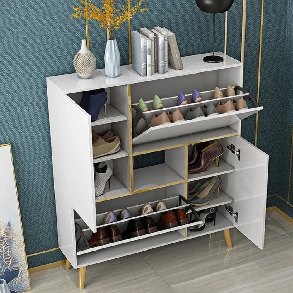 Picture of HSR001 - shoe cabinet in White MDF