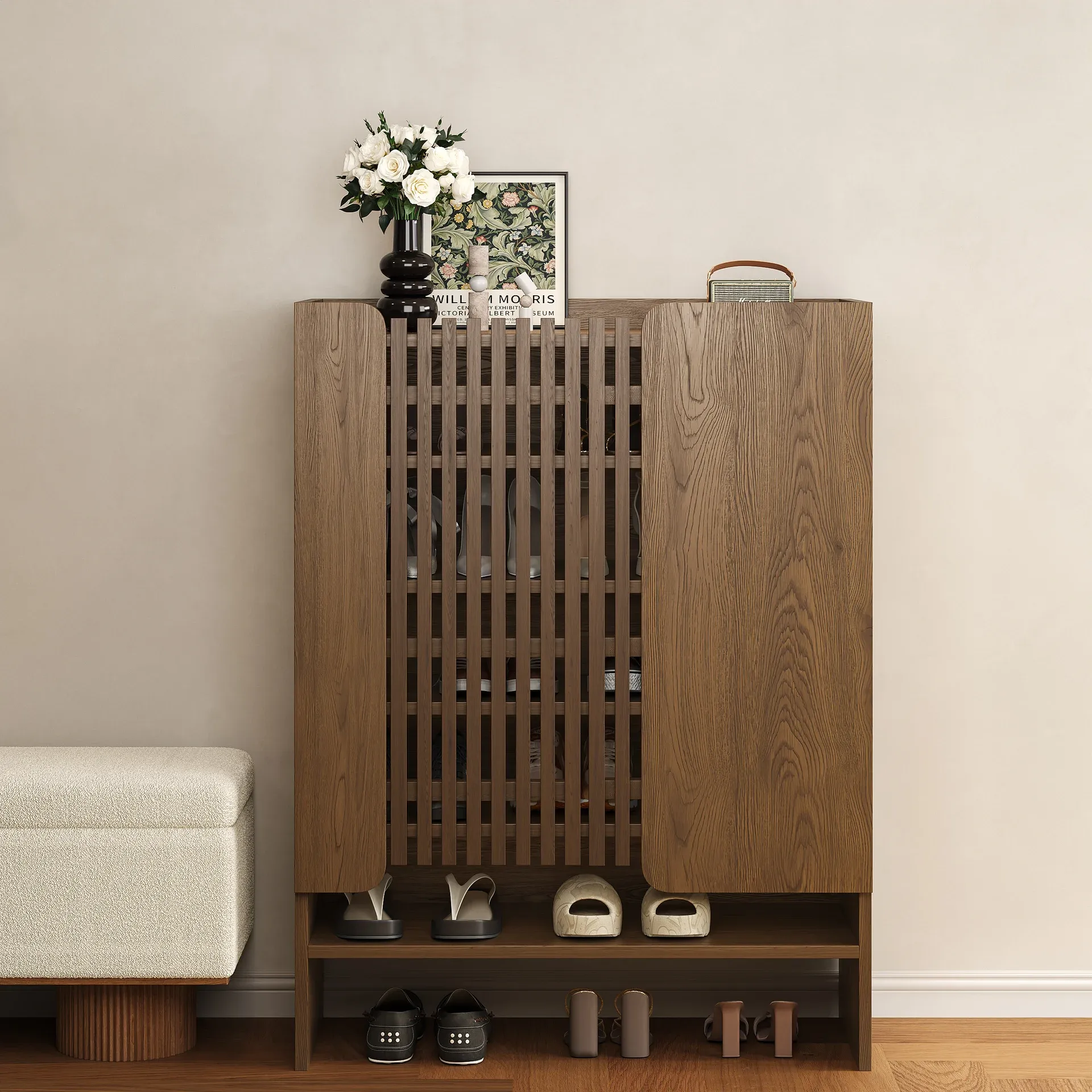 Picture of HSR004 - shoe cabinet in Brown wooden MDF
