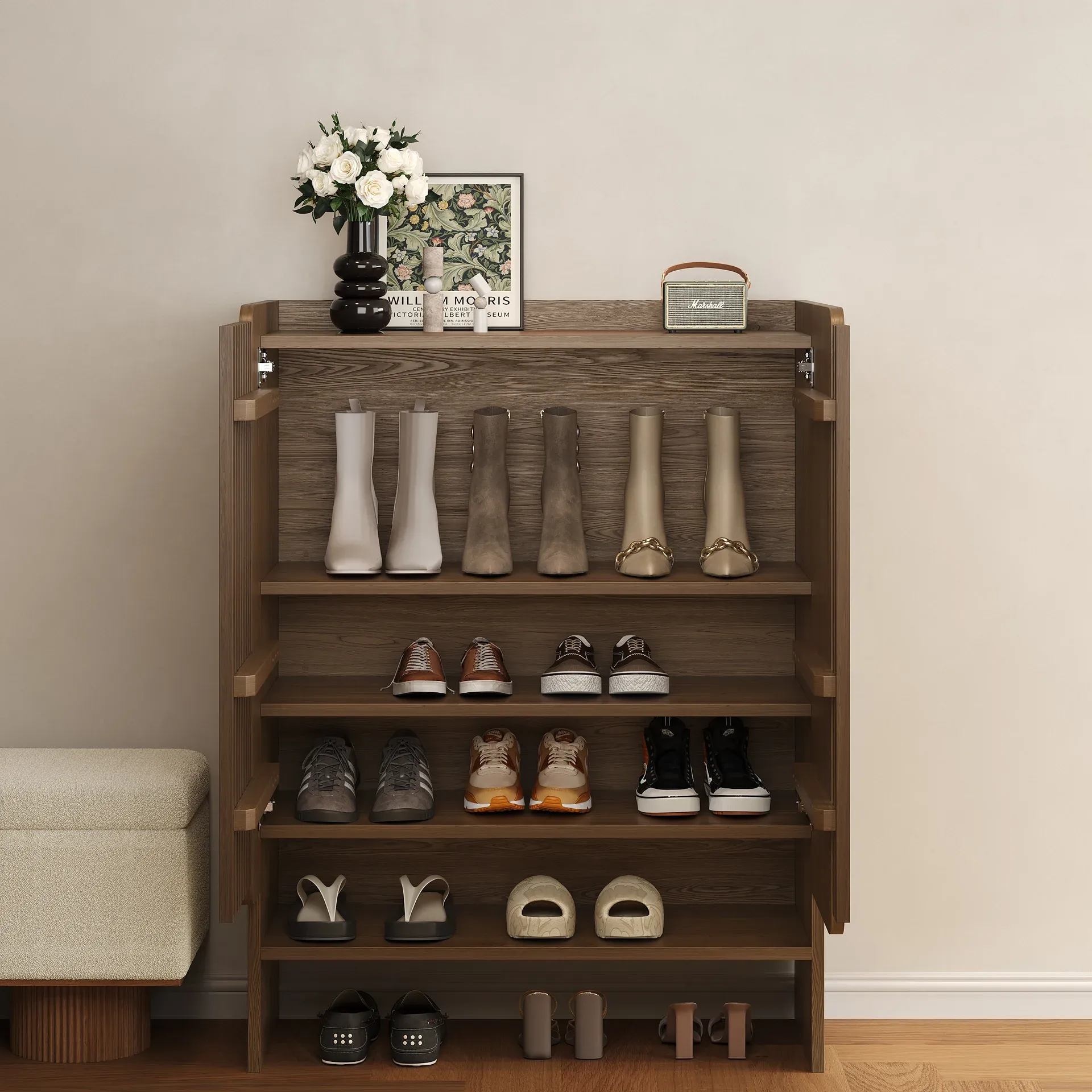 Picture of HSR004 - shoe cabinet in Brown wooden MDF