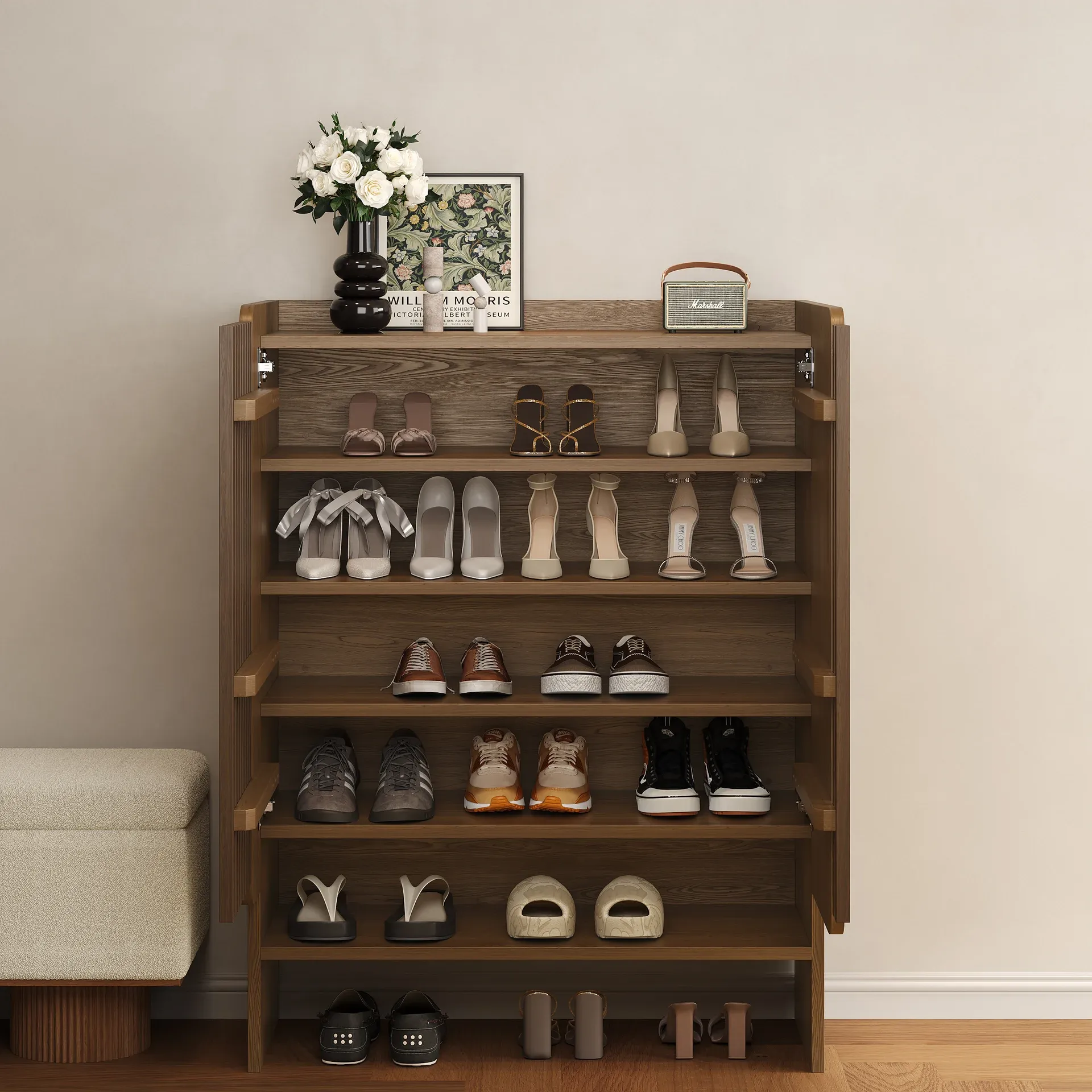 Picture of HSR004 - shoe cabinet in Brown wooden MDF