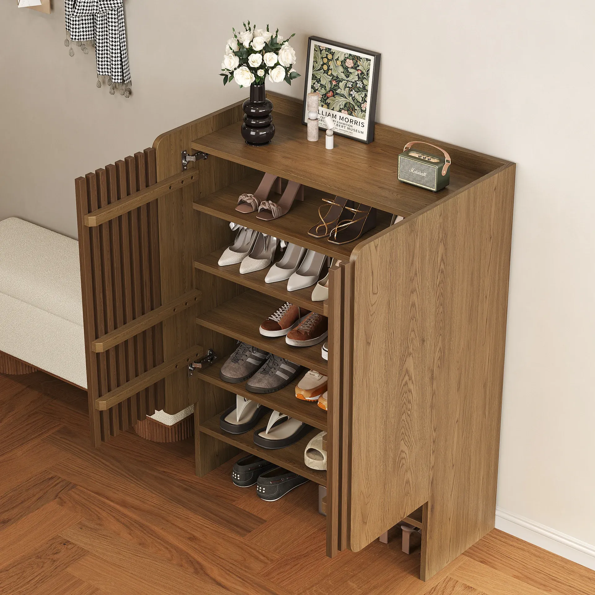 Picture of HSR004 - shoe cabinet in Brown wooden MDF