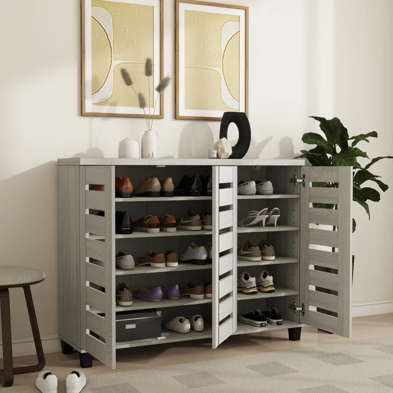 Picture of HSR006 - shoe cabinet in wooden  gray MDF