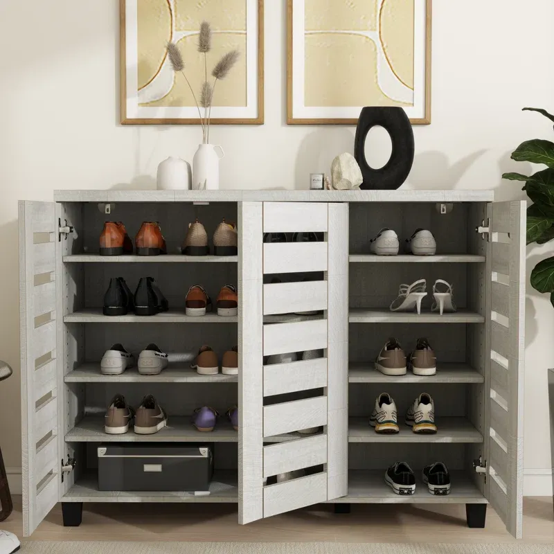 Picture of HSR006 - shoe cabinet in wooden  gray MDF