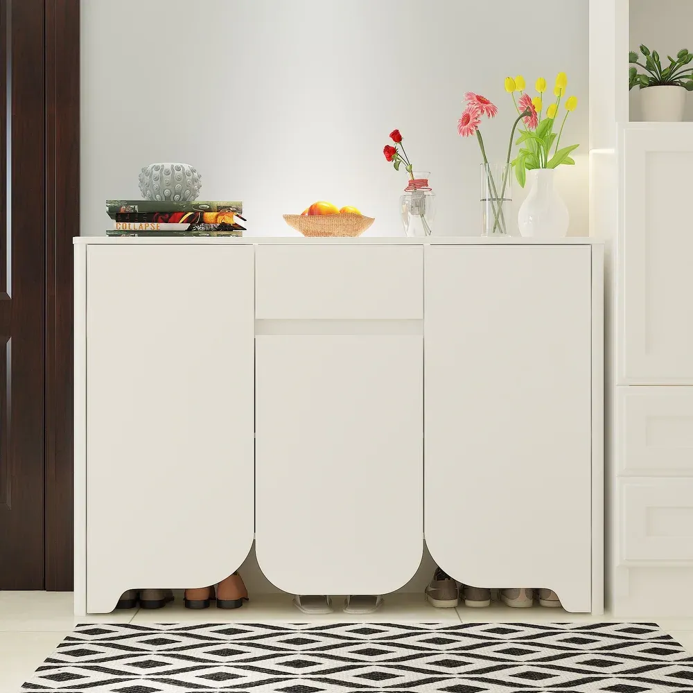 Picture of HSR007 - shoe cabinet in off-white MDF