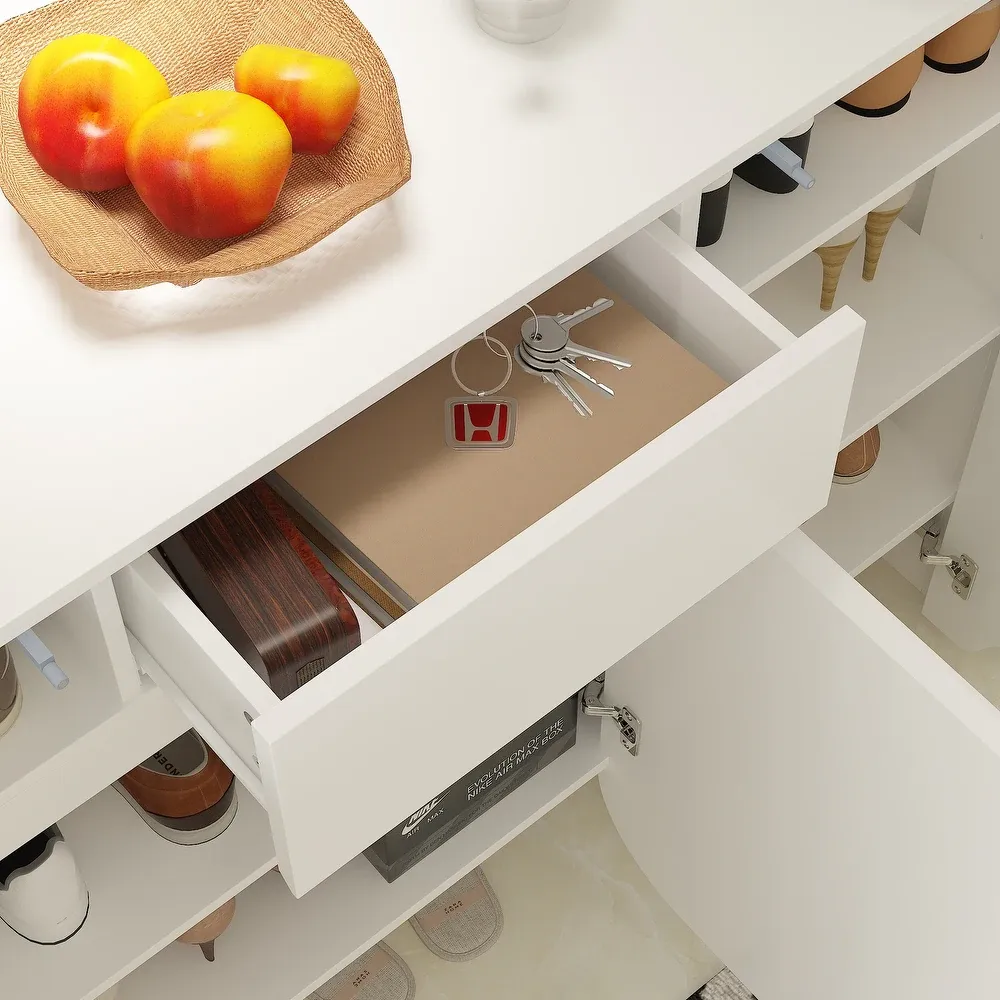 Picture of HSR007 - shoe cabinet in off-white MDF