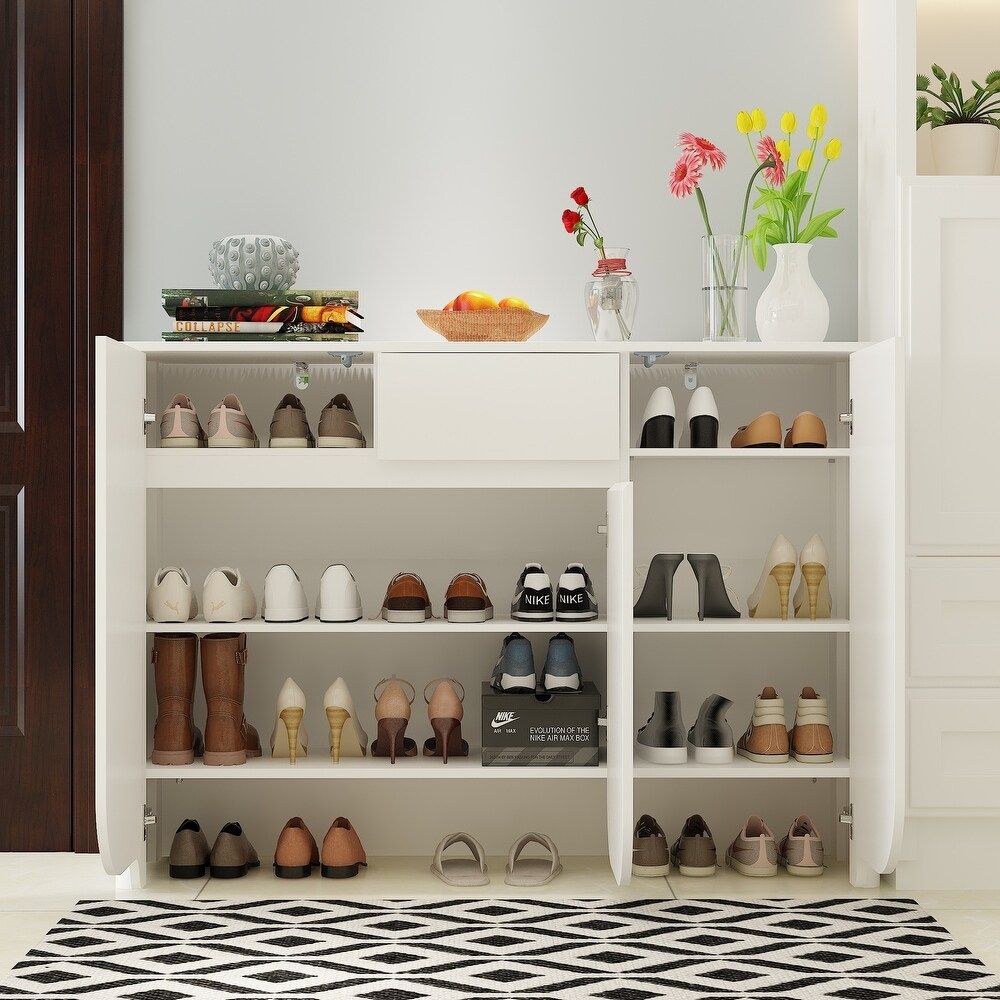 Picture of HSR007 - shoe cabinet in off-white MDF