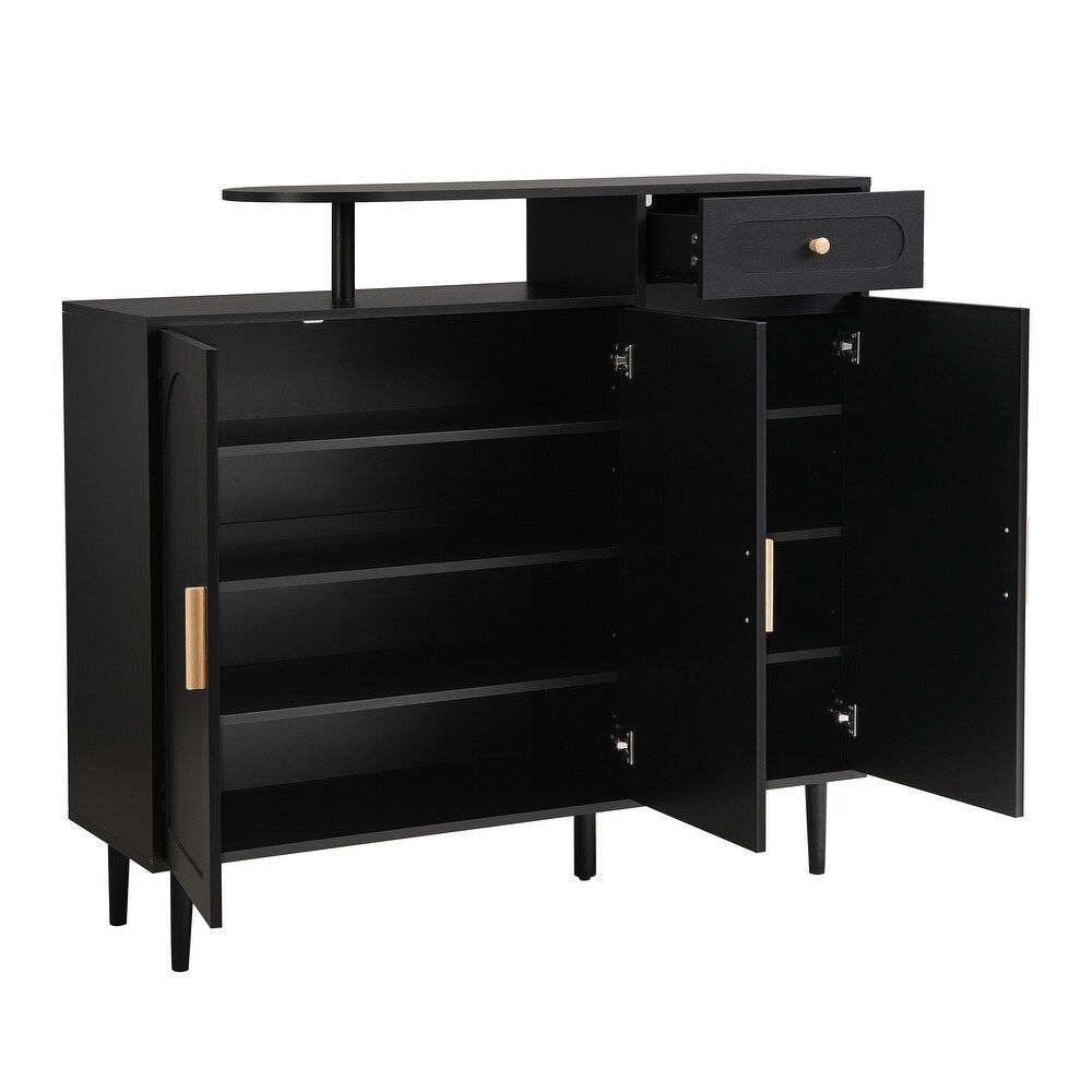 Picture of HSR008 - shoe cabinet in black MDF