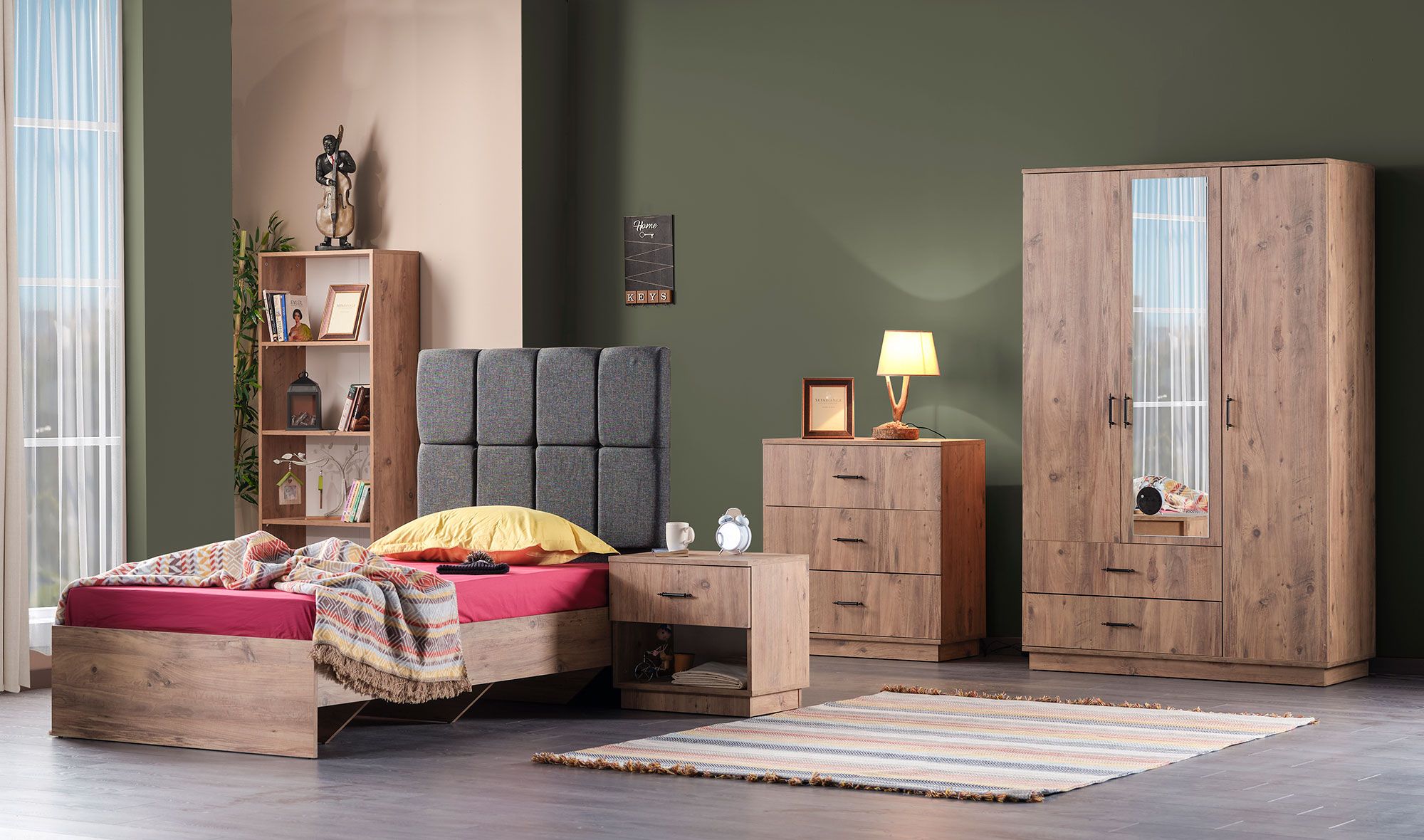 Picture of FBCB004 - Children's bedroom set 6 pieces - wooden and multiple colors