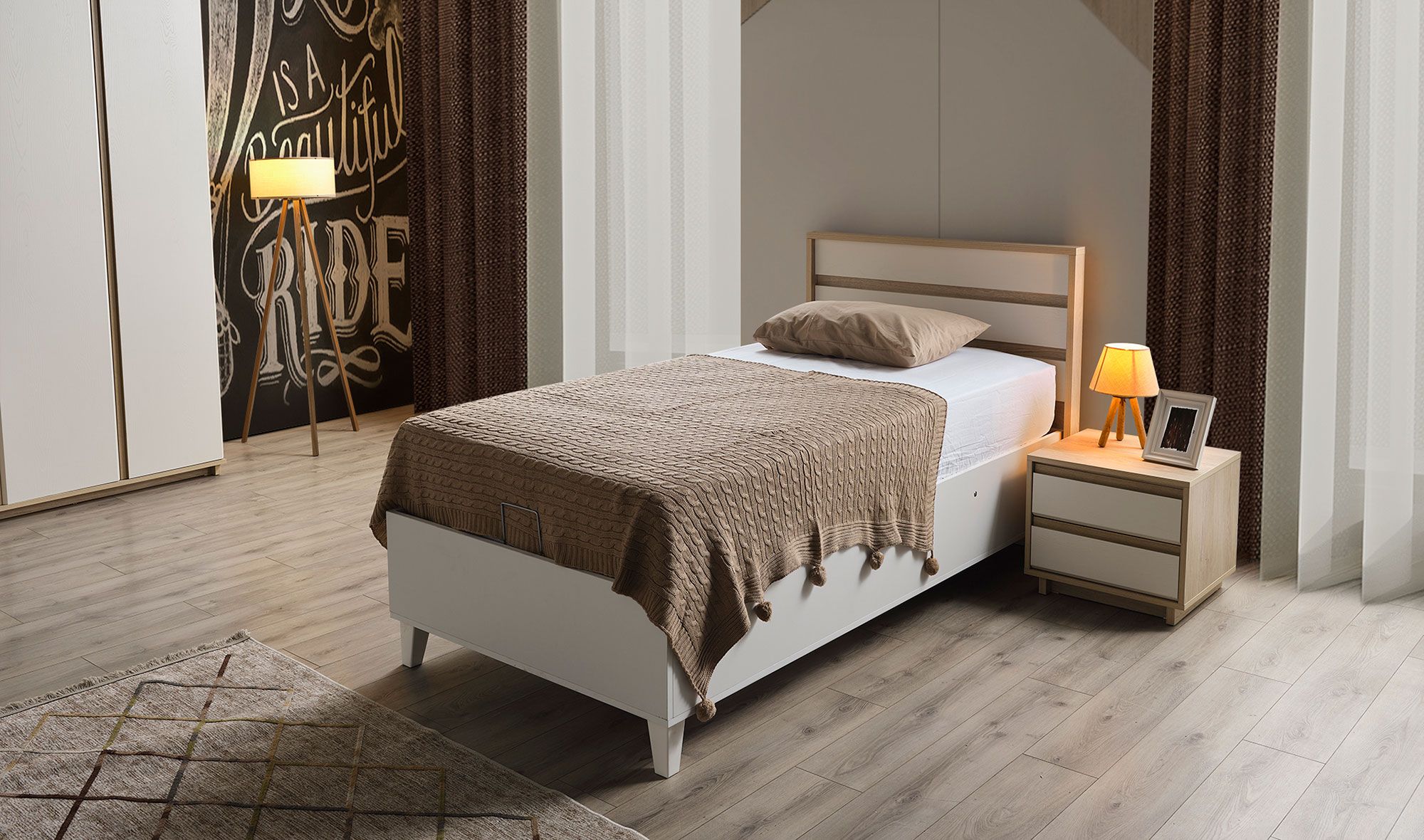 Picture of FBCB002 - Children's bedroom set 6 pieces - white and wooden color