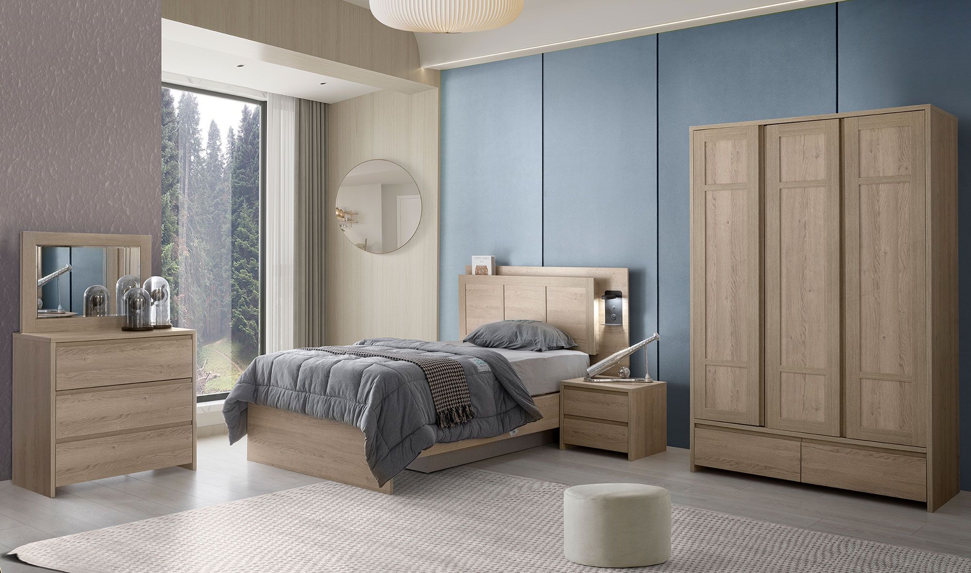Picture of FBCB003 - Children's bedroom set 6 pieces - wooden color