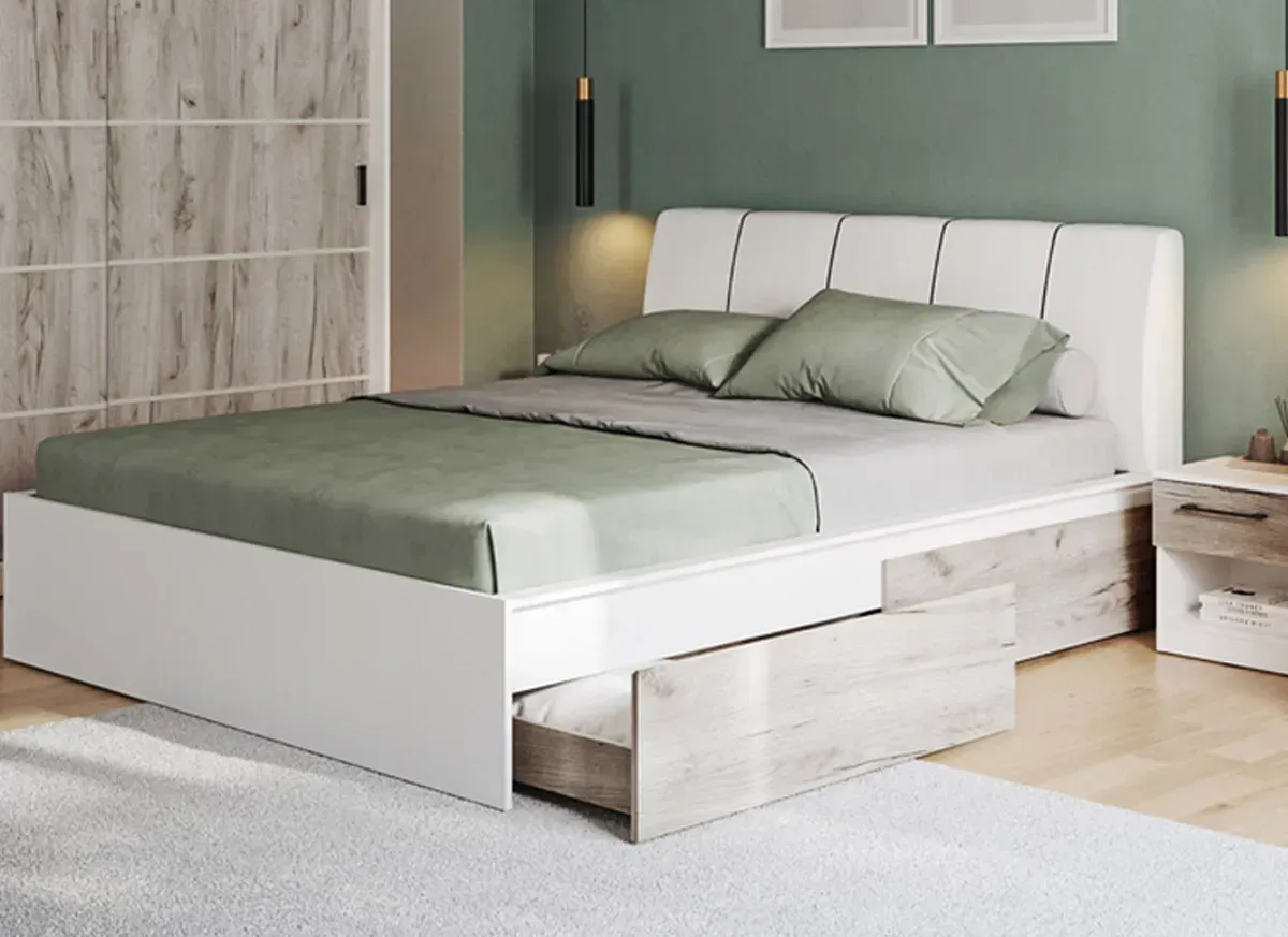 Picture of FBCB009 - Children's bedroom set 4 pieces - white and wooden color